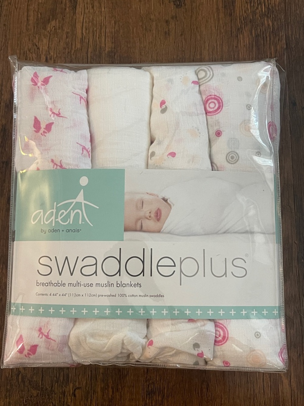 New Aden+Anais SwaddlePlus Muslin Blankets 4pk